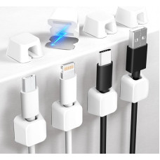 Viaky Magnetische Kabel-Clips, Silikon-Magnet-Kabel-Management-Halter, Draht-Organizer mit starker, selbstklebender Metallplatte für Ladegerät, USB-Kabel, Schreibtisch-Ordnung, Auto, Büro, Zuhause