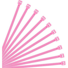 XINGO Pack of 500 Pink Cable Ties, 250 mm x 3.6 mm, 18.2 kg Tensile Strength, UV-Resistant, Self-Locking Cable Ties for Indoor and Outdoor Use