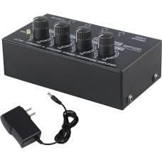 Ausinių stiprintuvas, ausinių stiprintuvas, 4 kanalų monitorius, 6,5 mm išvesties ir įvesties lizdai, aukšta garso raiška, su 12 V maitinimo šaltiniu, idealiai tinka koncertams, pamokoms, gitaroms ir kt.