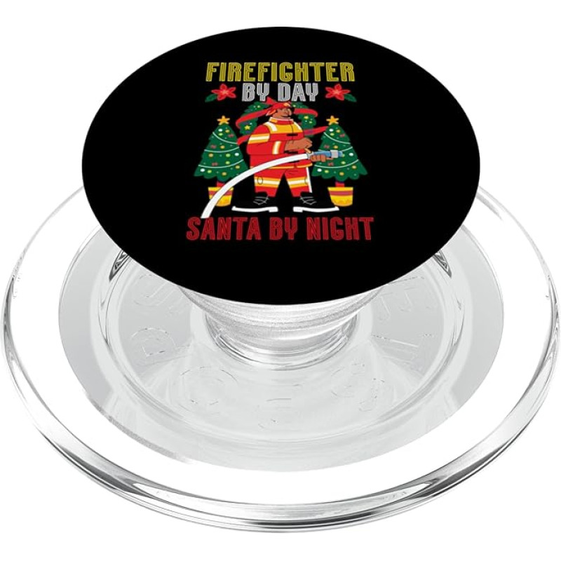 Feuerwehrmann bei Tag Weihnachtsmann bei Nacht Feuerwehrbekämpfung Weihnachten PopSockets PopGrip für MagSafe