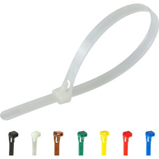 Gocableties Cable Ties Resealable White/Transparent, 300 mm x 7.6 mm, Pack of 100, Premium Quality, Reusable, Reusable Set