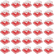 30 Pieces Cable Clips Self Adhesive Cable Clips Organizer Cable Management for Desk Wall Workshop Home Office Outdoor Christmas Decoration String Lights Y4-KTYXK (Clear)