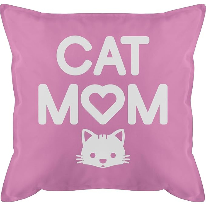 Shirtracer pagalvėlė 50 x 50 cm - pareiškimas su posakiais - katė mama katė galva - 50 x 50 cm - rožinė - pagalvėlės užvalkalas Posakiai katė mama pagalvėlės užvalkalas ir užpildas posakis katė juokinga Catmom katės
