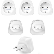 [6 vnt.] Šveicarija Vokietija adapteris - HITRENDS Šveicarijos adapteris (CH kištukas į ES moterišką) - kompaktiškas kelioninis Šveicarijos adapteris - baltos spalvos