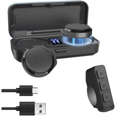 OBEST Motorcycle Helmet Headset, Bluetooth Speaker, Wireless Installation with Remote Control, BT5.3 Noise Cancellation, 1900mAh Battery, 50+ Hours Working Time for Skiing, Riding