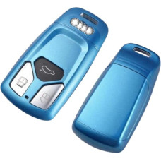 HIGH GLOSS HARD PLASTIC ABS SHELL CASE COVER FOR 3 BUTTON INTELLIGENT KEY FOB REMOTE NEW 2016 / 2017 AUDI TT TTS TTRS SLINE A1 A2 A3 A4 A6 A7 Q7 SQ7 SQ2 SQ3 SQ4 SQ5 Q2 Q3 Q4 Q5 S3 RS3 RS4 RS5 RS6 S7 RS7 START & STOP ENGINE BUTTON (BLUE)