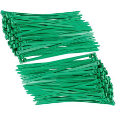 TERF® Kabelbinder, 200 mm x 3,6 mm, Premium-Nylon, sicherer selbstschließender Mechanismus, Kunststoffbinder für Zuhause, Büro, Garten, Garage, Werkstatt, Heimwerken, 100 Stück, Grün