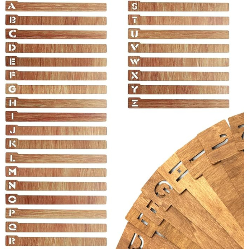 Namvo Schallplattenteiler mit 26 Buchstaben, universelle AZ-Schallplattenteiler, Schallplattenteiler aus Holz, Albumteiler zur Aufbewahrung von DVDs, CDs und Alben