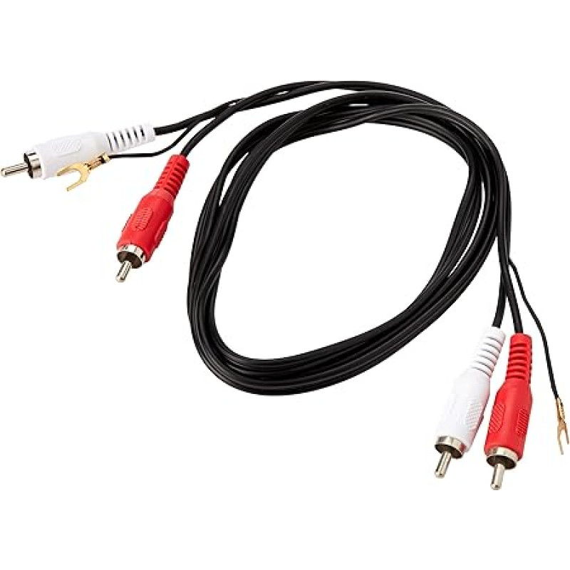 AV:Link 2x RCA vyriškasis ir 2 x RCA vyriškasis įžeminimas