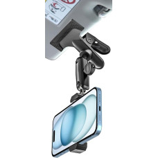 EXSHOW Air Travel Mobile Phone Holder - Wider Metal Base Clamp, Easy to Carry Travel Essentials Airplane Phone Holder for Desk, for iPhone 16 15 14 13 12 11 Pro Max All Smartphone