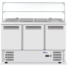 Arktic 3 durų šaldytuvas su stikliniu stalviršiu 4x GN1/1 368 l - 