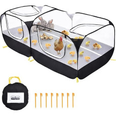 Coolty Mažų gyvūnų aptvaras Viščiukų vištidė Gyvūnai Pop-up Didelis judantis viščiukų kiemo aptvaras šuniukams, kačiukams, triušiams, antims, viščiukams Lauko kiemas