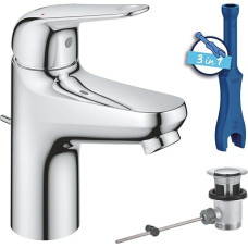 GROHE Swift 24316001 Vandens taupymo praustuvo maišytuvas su iššokančiu išleidėju, 16 cm aukščio, su įrankiu 