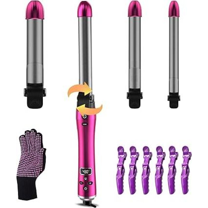 3 in 1 garbanojimo geležis Automatinė neigiamų jonų 360° sukimosi kampu 9/25/32 mm, automatinė plaukų garbanojimo žnyplė, automatinė garbanojimo žnyplė ilgiems, vidutinio ilgio plaukams