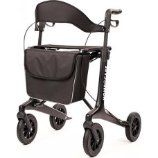 Homecare Innovation Premium Lightweight Carbon Rollator, 5.4 kg - Load Capacity 150 kg - With Large Soft Wheels - Foldable - Includes Luxury Bag - With Parking Brake and Sturdy Backrest (Black)