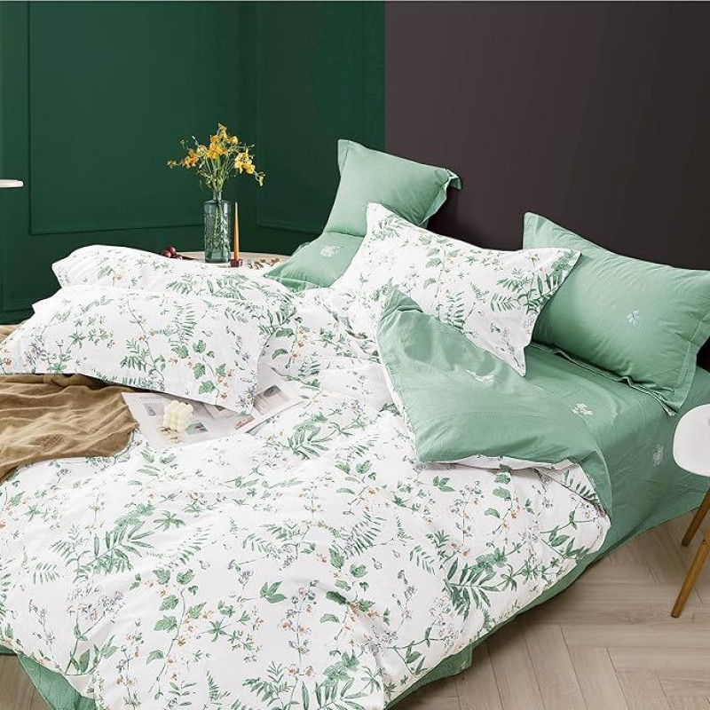 KEAYOO Gėlėta patalynė (135 x 200 cm, 2 rinkiniai, gėlių spalvos B)