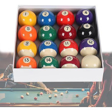 CHSG Billiard Pool Balls, Pack of 16 57.2 mm Size Resin Billiard Balls, Dots and Stripes, Paintball Balls, Billiard Table Balls for Playroom, Bars, Billiard Köe, Sports and Leisure