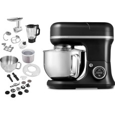 MEDION MD18430 Food Processor (Mixer, Meat Mincer, Ice Bowl for Preparing Ice Cream, 4-in-1, 1,200 Watt, Grater Rasp Cutting, Digital Touch Display, Kneading Machine, Dough Machine, Black