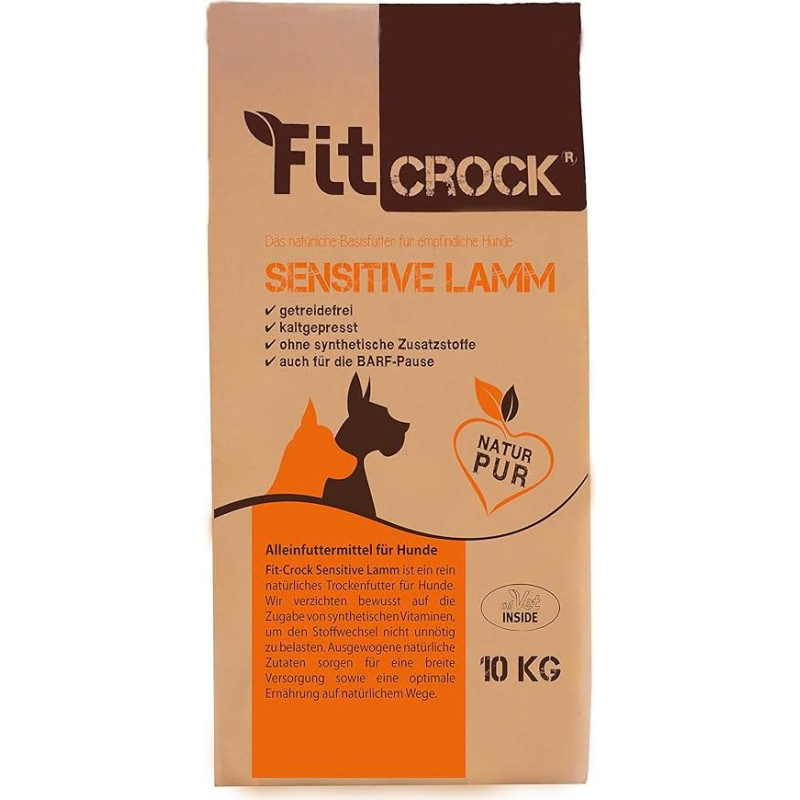 cdVet Fit-Crock Sausas jautrus ėrienos maistas šunims Mini 10 kg Be grūdų