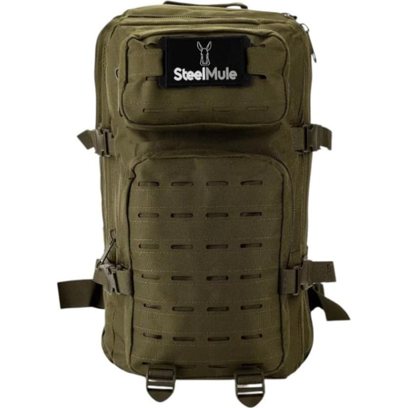 SteelMule Militärischer taktischer Rucksack, robust, wasserdicht und kompakt, für Wandern, Airsoft, Survival, Trekking oder den täglichen Gebrauch, olivgrün, 28 L