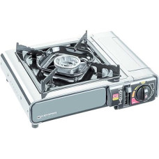 KEMPER Nomade nerūdijančio plieno dujinė viryklė 1900W Piezo uždegimo dviguba saugos sistema