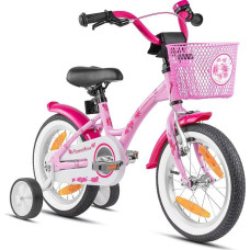 Prometheus Mädchenfahrrad 14 Zoll Rosa Lila ab 4 Jahre mit Stützräder und Rücktritt - Kinderfahrrad 14zoll Classic Edition 2019