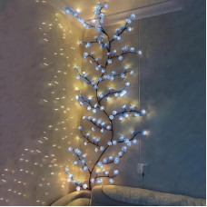 Cherry Blossoms Willow Vine Wall Decoration - 144 LEDs Fairy Lights Wall Decoration with Remote Control, 8 Modes, Timer, Willow Vine Tree Lights for Bedroom Decoration, Christmas Decorations (Blue