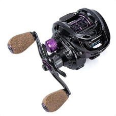 Wjnvvfioo Lengvas anglies pluošto GBC200 BFS Baitcast žvejybos ritė Dvigubas Spool žvejybos ritė Violetinė dešinės rankos