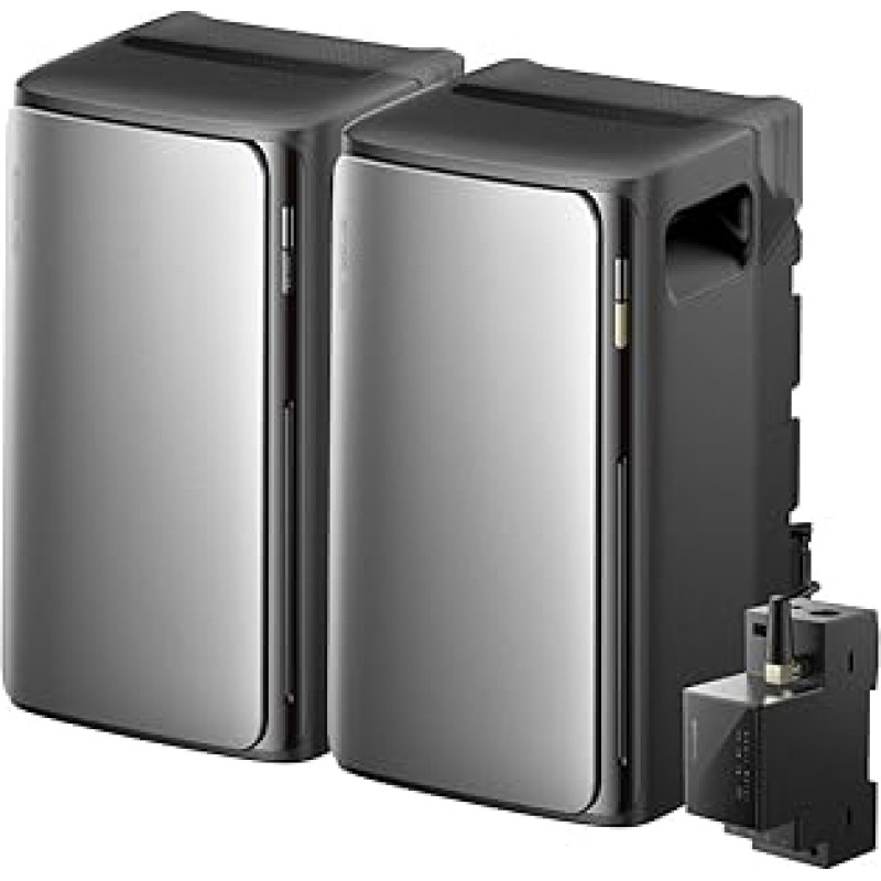 ECOFLOW STREAM Ultra ir AC Pro 3,84 kWh, balkono maitinimo stotelė su atmintimi, 3600 W saulės įvesties galia, 2300 W dvigubos kintamosios srovės jungtys, išplečiama talpa iki 21 kWh, 6000 įkrovimo ciklų, išmanusis dirbtinis intelektas, kištukas