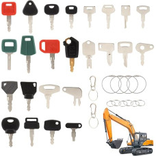 36 Piece Replacement Ignition Key, Construction Machinery Key Set, Tractor Accessories, Universal Construction Machinery Key Engine Start Switch Replacement Ignition Key Excavator Key Construction