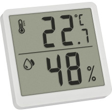 TFA Dostmann Digital Indoor Thermo-Hygrometer, 30.5059.02, Thermometer and Humidity, Room Thermometer, for Room Climate Control, Magentic-Adjustable, Humidity Meter, White
