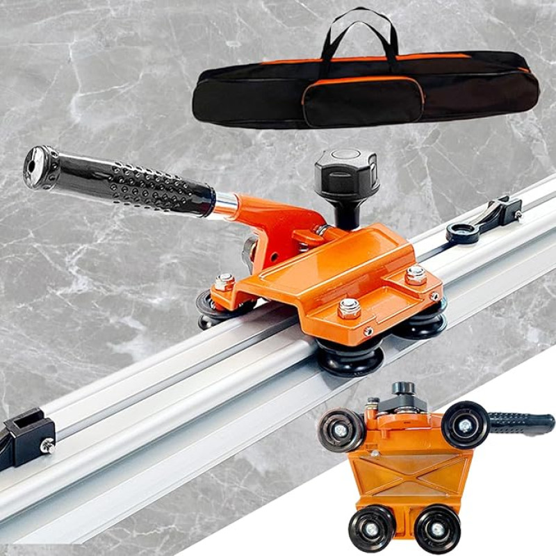 LJLAO Didelio formato plytelių pjaustyklė (8 S atskyrimas), 4 ašys, 3 peiliai, dalijamasis bėgis, pjovimo storis: 3-12 mm, su segmentinėmis replėmis + krepšys, skirtas akmens masės plokštėms / plytelėms, 3,8 m