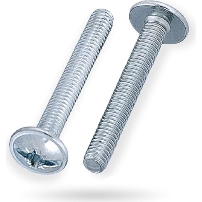 HEXATON Pozidriv kryžminiai sraigtai su kryžmine galvute ir flanšu M4 x 14 mm Pakuotė 100 cinkuoto plieno su pilnu sriegiu DIN 967 Baldų rankenų rankenėlių sraigtai Mašinų sraigtai Kryžminiai sraigtai su kryžmine galvute ir flanšu