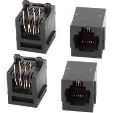 sourcingmap® 4 vnt. horizontalaus montavimo 6P6C RJ11 PCB lizdas Tinklo telefono jungtis