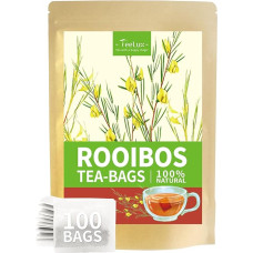 TeeLux Rooibos arbatos maišeliai, 100 vnt., veganiški, turtingi antioksidantų, gryna natūrali Rooibos arbata iš Pietų Afrikos, žolelių arbata be kofeino