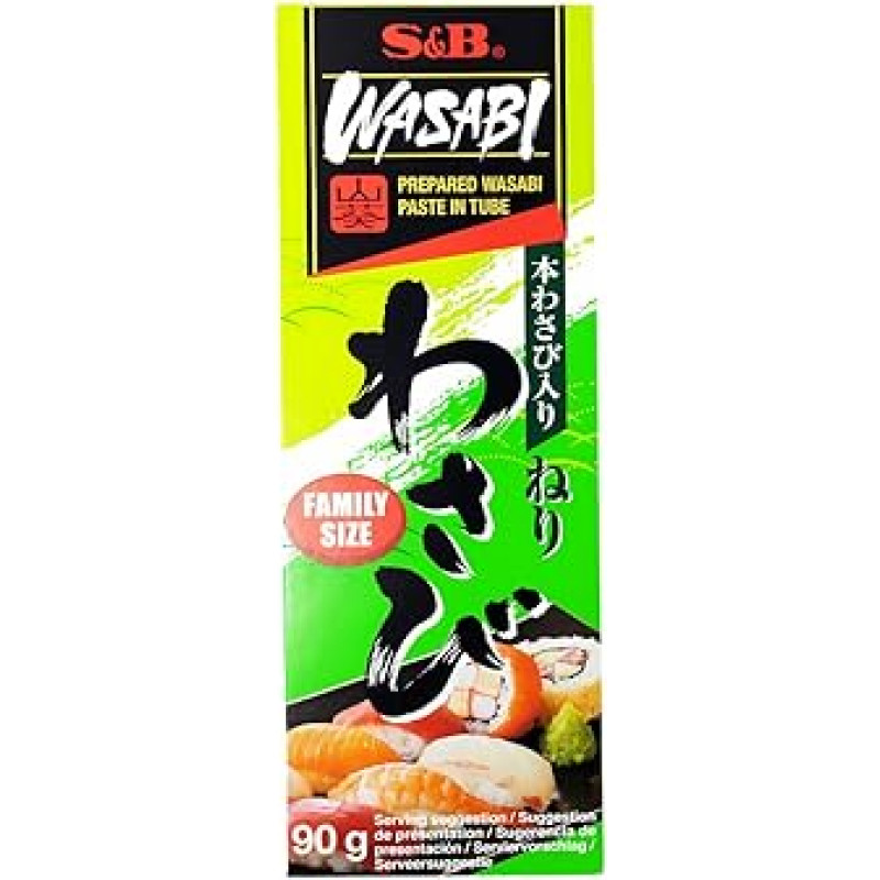 S&B Premium Wasabi pasta - šeimos dydžio - tikrasis Wasabi iš Japonijos - OG ASIA - 90g mėgintuvėlis