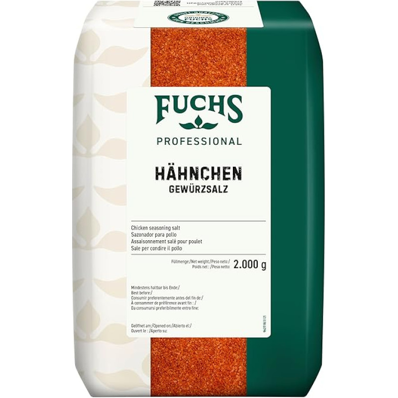 Fuchs Professional - Vištienos prieskonių druska | Pikantiški prieskoniai vištienos patiekalams | Profesionali kokybė dideliems vartotojams | 2 kg perdirbamame maišelyje