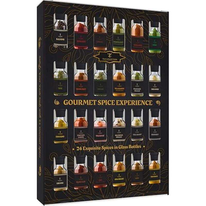 Motinos dienos prieskonių dovanų rinkinys - 24 gurmaniški prieskoniai maisto gaminimui, kepimui, kepimui ant grotelių, mišrūs prieskoniai, prieskoninės žolelės, prieskoniai ir prieskoniai, universalūs prieskoniai, maisto gaminimo dovanos vyrams, moterims,