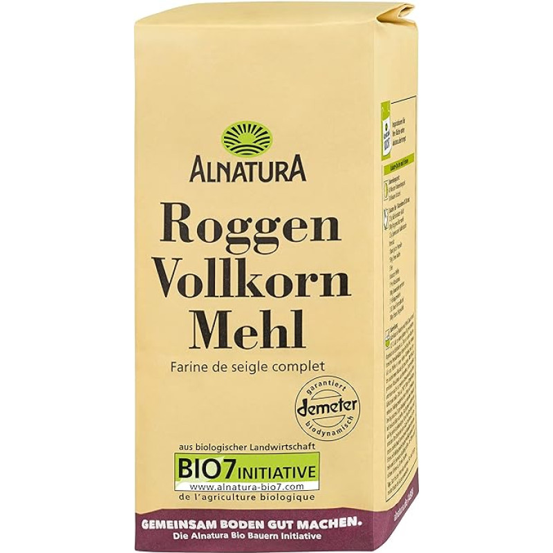 Alnatura Organic Flour Rye Whole Grain 1 kg