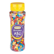 Günthart BackDecor ABC Mix ryškių spalvų mėlynos, geltonos ir raudonos cukraus pabarstukai, tinkami grįžti į mokyklą arba vaikų gimtadieniui, pakuotė po 1 (1 x 95 g)