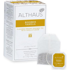 Althaus Tea Rooibos Vanilla 20 x 1,75 g ⋅ Ekologiška Rooibush / Rooibos / Rooi arbata su vanilės skoniu klasikiniame arbatos užpilo maišelyje ⋅ Delikatesinė pakuotė