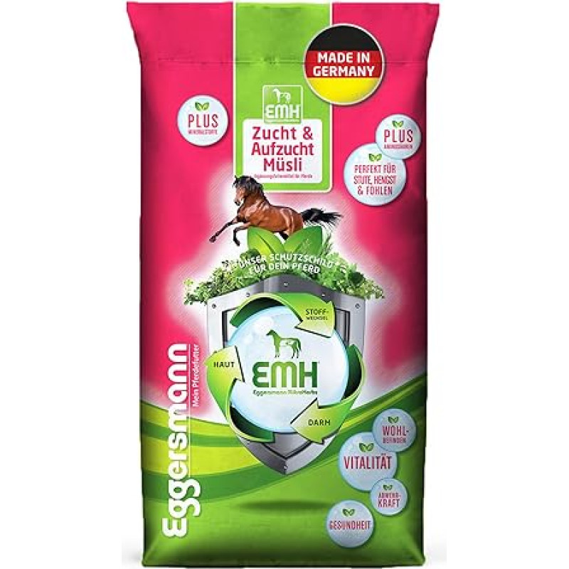 Eggersmann EMH Zuchtmüsli, pašaras veisliniams arkliams, eržilams, kumelėms ir kumeliukams, 1 x 20 kg