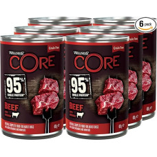 Wellness CORE 95 Percent, Dog Food Wet, Grain Free, High Meat Content, 6 x 400 g