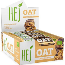 HEJ Oat Whole Grain Oat Bar - Organic Cereal Bar with Banana, Dark Chocolate & Nut Butter - Vegan Snack - Energy Bar - Gluten Free - Choco Banana 12 x 45 g