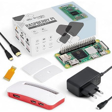Raspberry Pi Zero 2 WH Starter Set | Oficialus dėklas su 3 dangteliais | Maitinimo šaltinis 13 W | Mini HDMI kabelis 1 m | Kameros kabelis | Guminės kojelės | Raspberry Pi Zero 2 WH 512 MB RAM su GPIO juosta