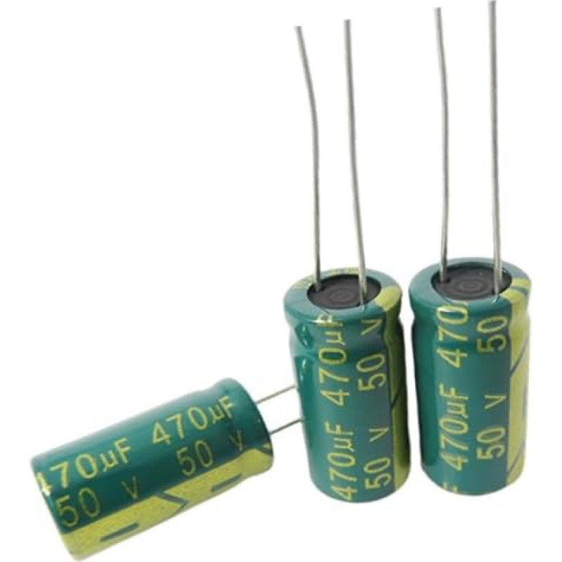 10PCS 50V470UF Žalias auksas Aukšto dažnio žemos varžos elektrolitinis kondensatorius 470UF 50V tūris 10X20mm talpos matuokliai