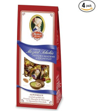 Reber Constanze Mozart Chocolates, Mini Chocolates, Alpine Milk Chocolate, Hazelnut Nougat, Pistachio Marzipan, Great Gift, 4 x 100g