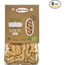 Dalla Costa Pilno grūdo ryžių penne 100% be glitimo Ekologiška, pagaminta Italijoje Ekonominė pakuotė 8 x 250 g