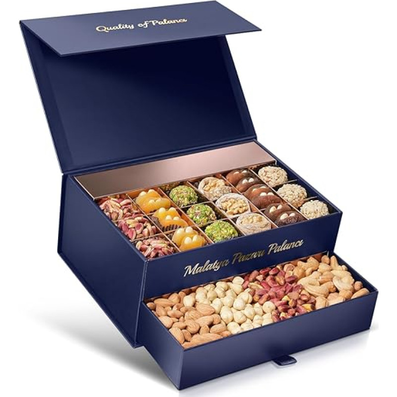 Sveikų užkandžių mišinio dovanų krepšelis, veganiškų saldumynų mišinys, be glitimo, džiovinti abrikosai, pistacijos, migdolai, figos su graikiniais riešutais, datulės, džiovinti vaisiai, dovanų rinkinys