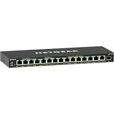 NETGEAR GS316EPP Switch 16 Port Gigabit Ethernet LAN PoE Switch Plus (with 15x PoE+ 231W & 1x SFP, Managed Network Switch with IGMP Snooping, QoS, VLAN, Fanless), Black